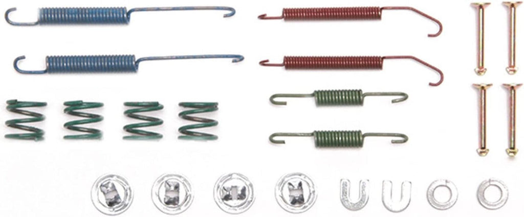 Professional 18K718 Rear Drum Brake Spring Kit with Springs, Pins, Retainers, and Washers