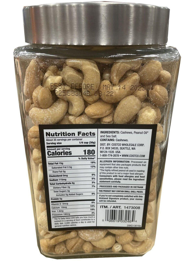 Kirkland Signature Cashews 38 Oz Beautiful Glass Container