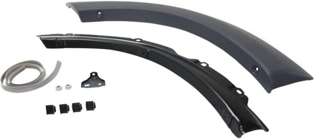 Evan-Fischer Aftermarket Rear Wheel Opening Molding Compatible with Toyota RAV-4 01-05 RH Front Section Black Paint to Match Right Side