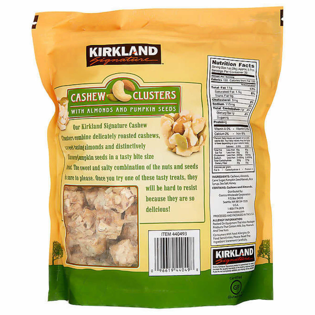 Kirkland Signature Cashew Clusters with Almonds and Pumpkin Seeds 32 Oz New F/S