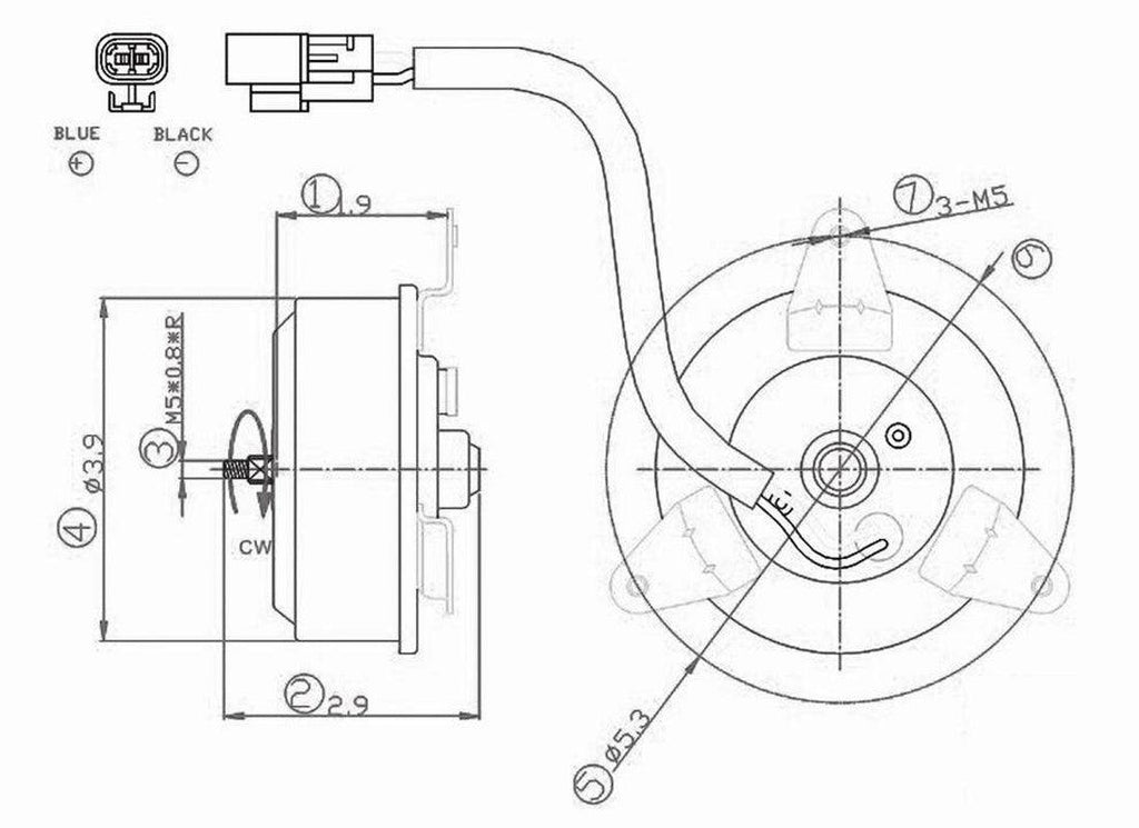 630880 Engine Cooling Fan Motor for 04-05 Dodge Neon