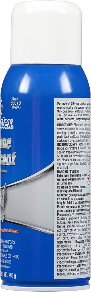 Permatex 80070 Silicone Spray Lubricant, 10.25 Oz. Net Aerosol Can