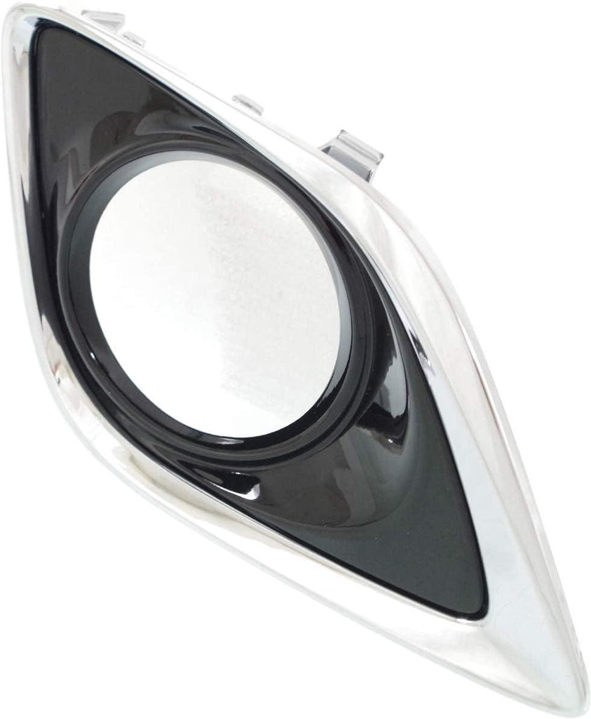 Fog Light Trim Compatible with 2013-2016 Toyota Venza Black, W/Chrome Trim Front, Passenger Side