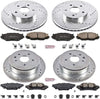 K6988 Front and Rear Z23 Carbon Fiber Brake Pads with Drilled & Slotted Brake Rotors Kit