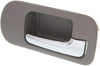 for Honda Civic Interior Door Handle Front, Passenger Side Brown Bezel with Chrome Lever (2001-2005) | with Door Lock Hole| Trim:All Submodels