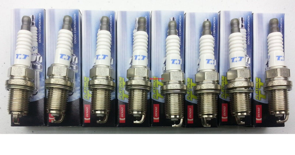 DENSO PK16TT Platinum Titanium TT Spark Plug 8Pc Set Pre-Gapped More Spark/Power