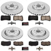 K6529 Front and Rear Z23 Carbon Fiber Brake Pads with Drilled & Slotted Brake Rotors Kit