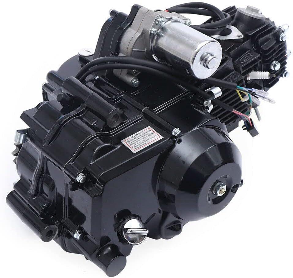 4 Stroke Engine Motor for 125CC All Sizes Atvs Go Karts Semi-Auto Engine with Reverse Single Cylinder Air-Cooled Kick Starter Complete Engine Motor Kit