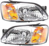 Headlight Set Compatible with 2000-2004 Subaru Legacy 2003-2006 Baja Left Driver and Right Passenger Side Halogen with Bulb(S)