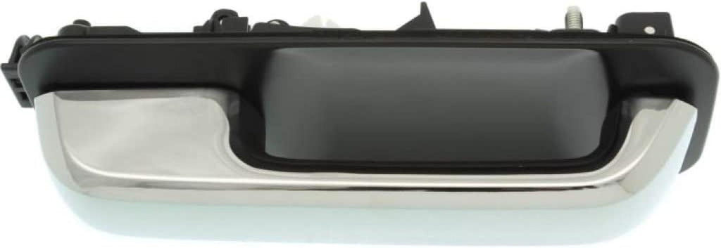 for Ford F-150 Exterior Door Handle Rear, Driver Side Black Bezel W/Chrome Lever (2015-2018)