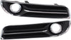 Front, Driver and Passenger Side Fog Light Trim Set of 2 Compatible with 2011-2014 Chrysler 300 Black, with Chrome Trim