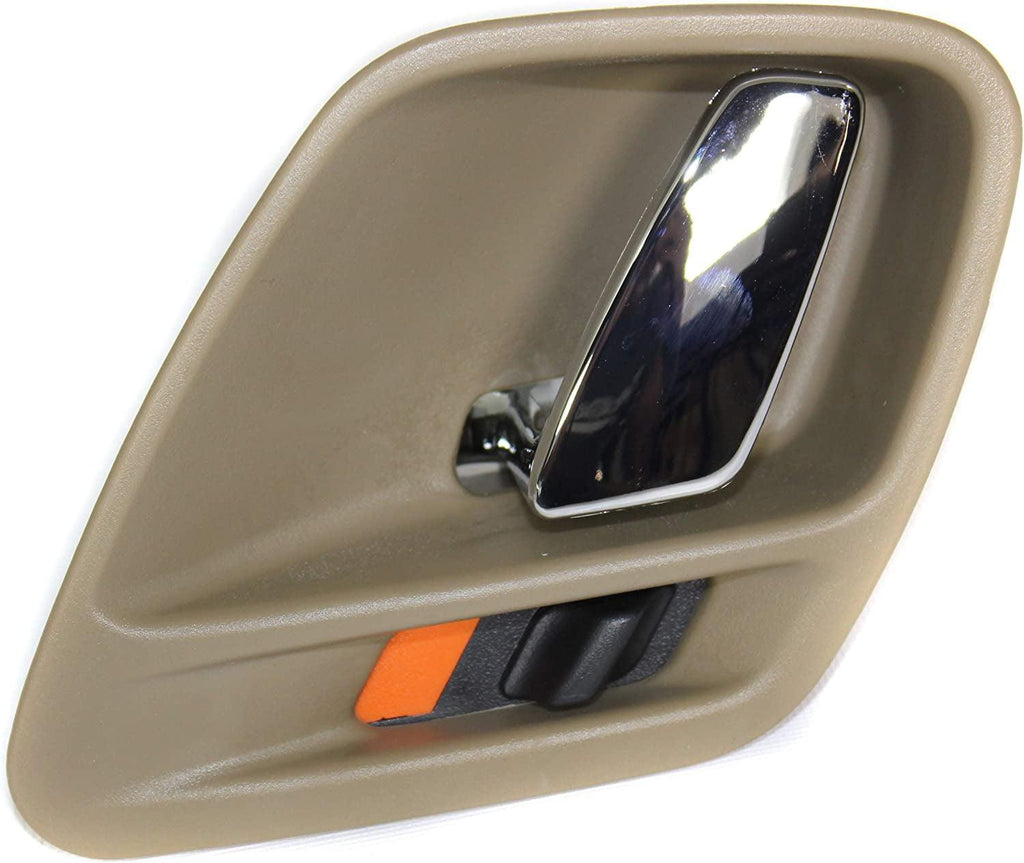 Interior Door Handle Compatible with Grand Cherokee 99-04 Front or Rear LH inside Chrome Lever and Beige (Sandstone) Housing