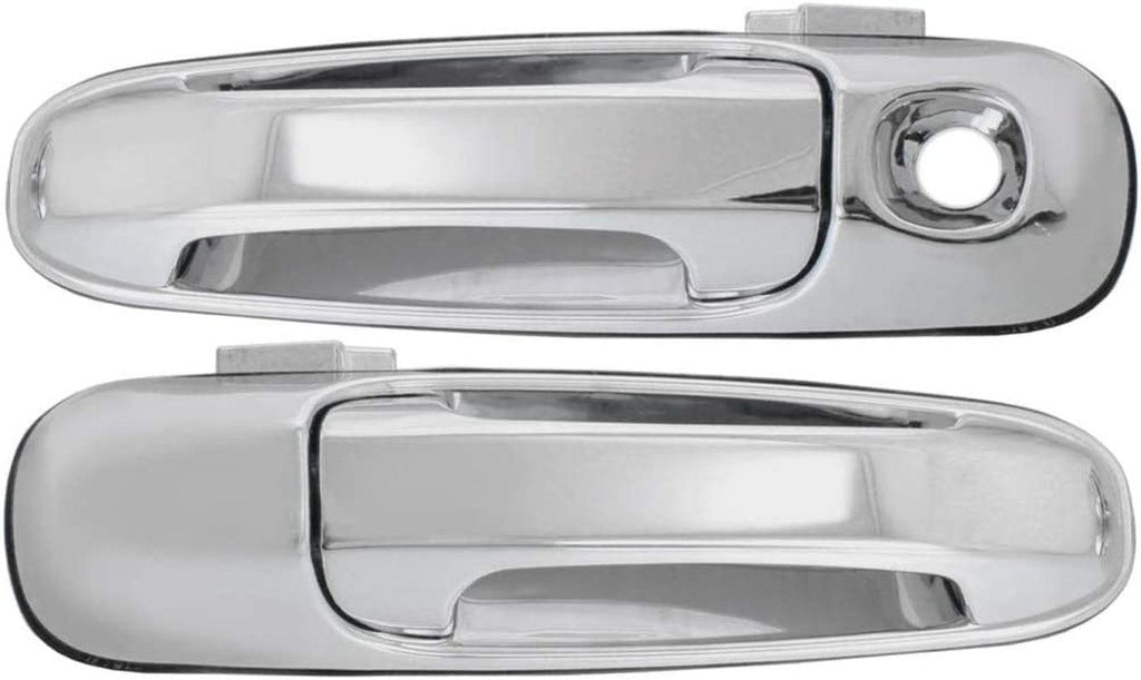 Compatible with Dodge Ram 1500 Exterior Door Handle 2002-2009 Driver and Passenger Side Front, Chrome | Trim: All Submodels