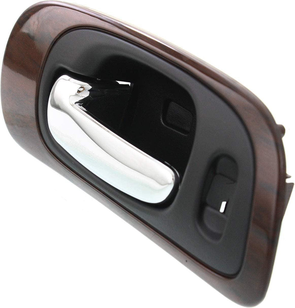 Interior Door Handle Compatible with 1999-2004 Chrysler 300M, 1998-2004 Concorde & 1999-2001 LHS Sedan Front, Driver Side Black Bezel with Chrome Lever