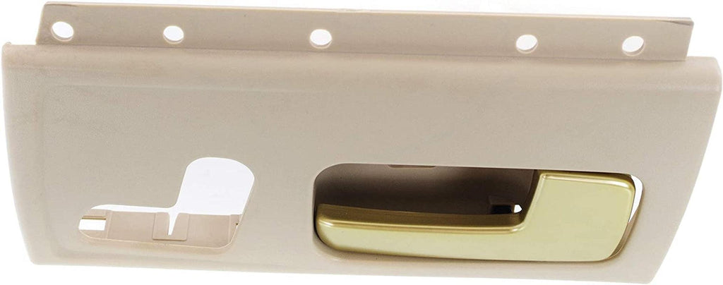 Interior Door Handle Compatible with 2003-2011 Lincoln Town Car Front, Passenger Side Beige Bezel with Chrome/Gold Lever