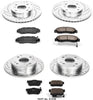 K1238 Front and Rear Z23 Carbon Fiber Brake Pads with Drilled & Slotted Brake Rotors Kit