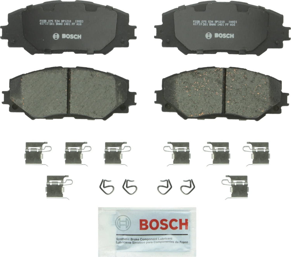 BOSCH BP1210 Quietcast Premium Organic Disc Brake Pad Set - Compatible with Select Lexus Hs250H; Pontiac Vibe; Scion Xb, Xd; Toyota Corolla, Matrix, Prius V, RAV4; FRONT