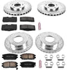 Power Stop K797 Front and Rear Z23 Carbon Fiber Brake Pads with Drilled & Slotted Brake Rotors Kit