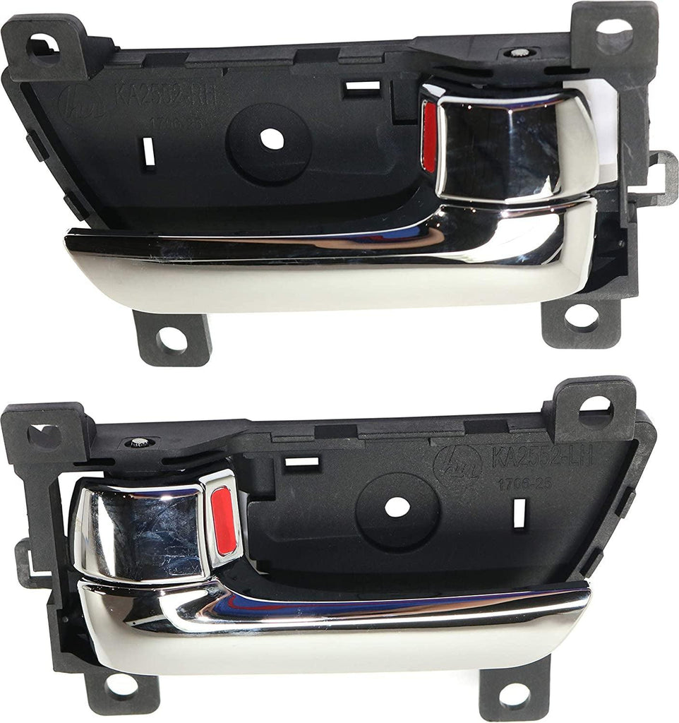 Interior Door Handle Set Compatible with 2011-2015 Kia Sorento Front and Rear, Driver and Passenger Side Chrome