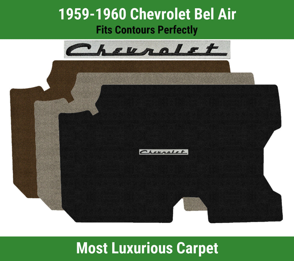 Lloyd Luxe Trunk Carpet Mat for '59-60 Chevy Bel Air W/Black on Silver Chevy