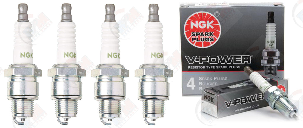 NGK BP8HN10 "V-POWER" Spark Plugs 4838 BP8H-N-10 (Set of 4)