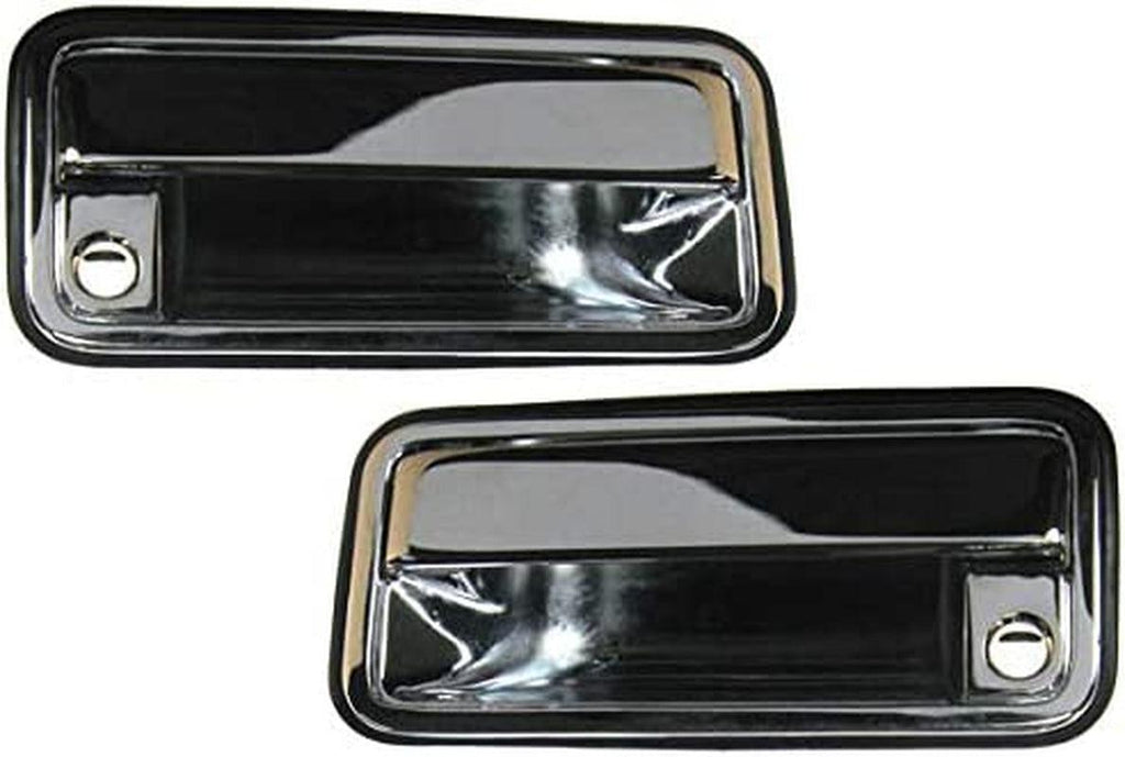 Chrome Front Outer Exterior outside Door Handle Pair Set Compatible with Chevy GMC Truck