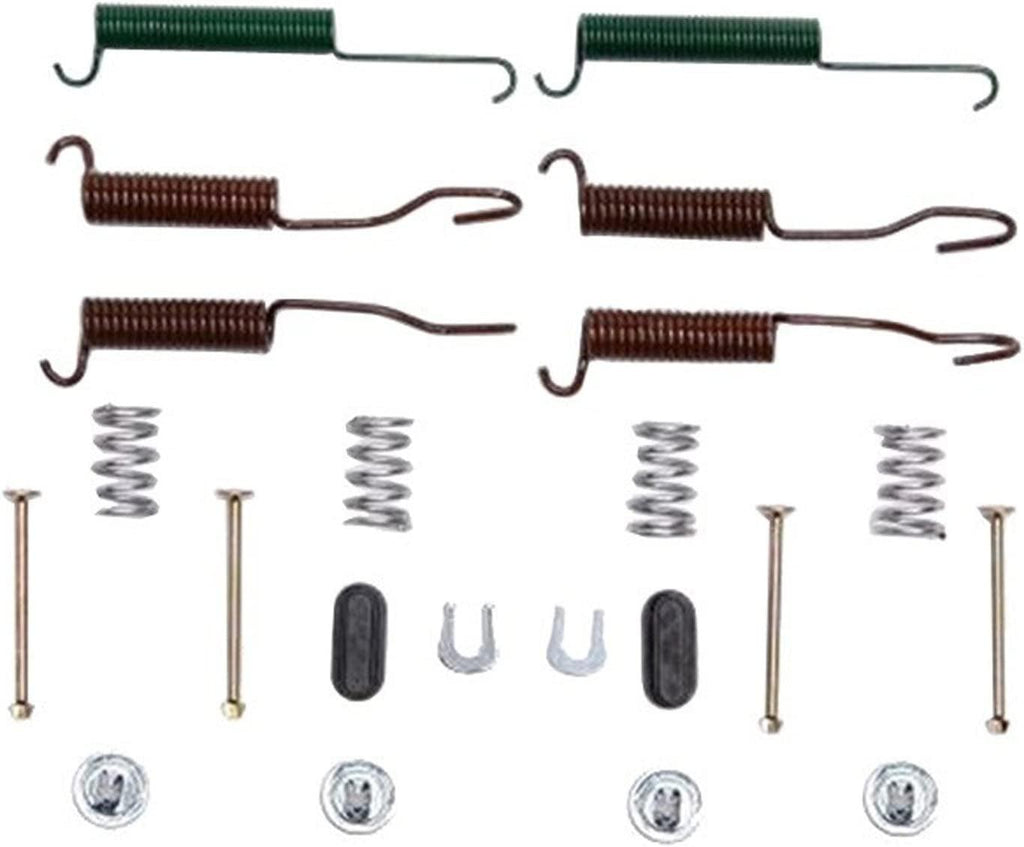 Professional 18K591 Rear Drum Brake Spring Kit with Springs, Pins, Retainers, Washers, and Caps