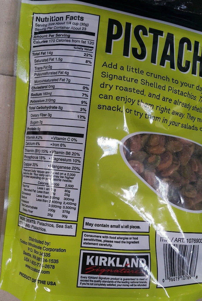 2 Pack KIRKLAND SHELLED PISTACHIOS Cashews 3 LBS ROASTED SALTED Peanuts!!