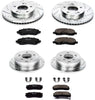 K2395 Front and Rear Z23 Carbon Fiber Brake Pads with Drilled & Slotted Brake Rotors Kit