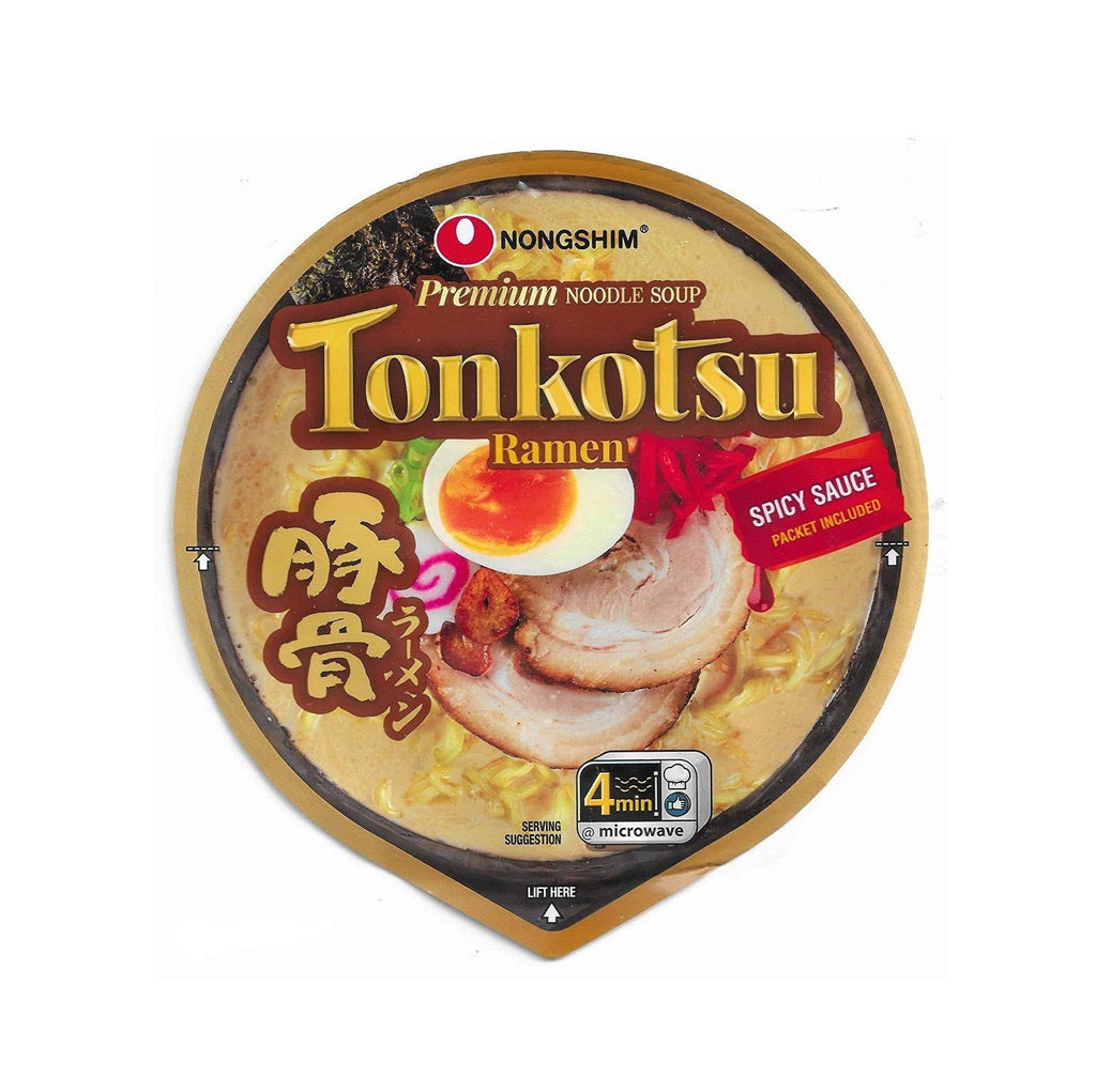 [6 Packs] Nongshim Tonkotsu Ramen Premium Noodle Soup, Rich Pork Broth, 3.56 oz, 6 ct