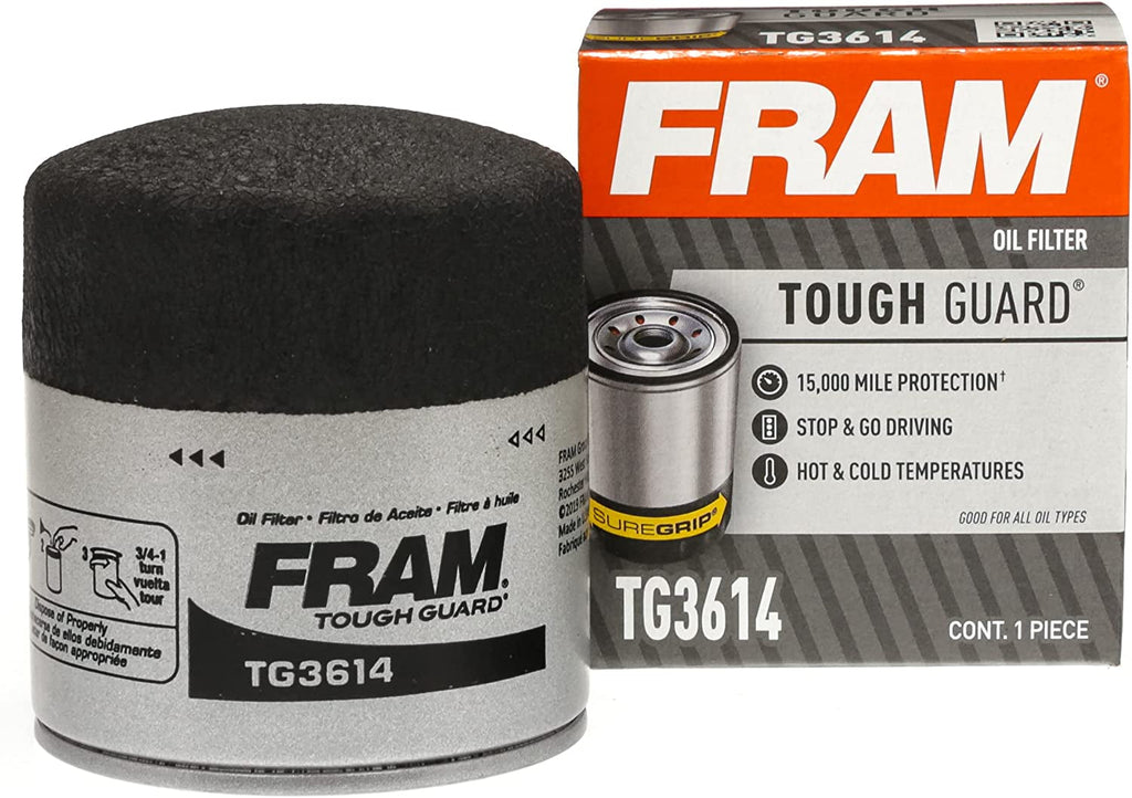 Tough Guard Replacement Oil Filter TG3614, Designed for Interval Full-Flow Changes Lasting up to 15K Miles