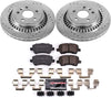 K5705 Rear Z23 Carbon Fiber Brake Pads with Drilled & Slotted Brake Rotors Kit