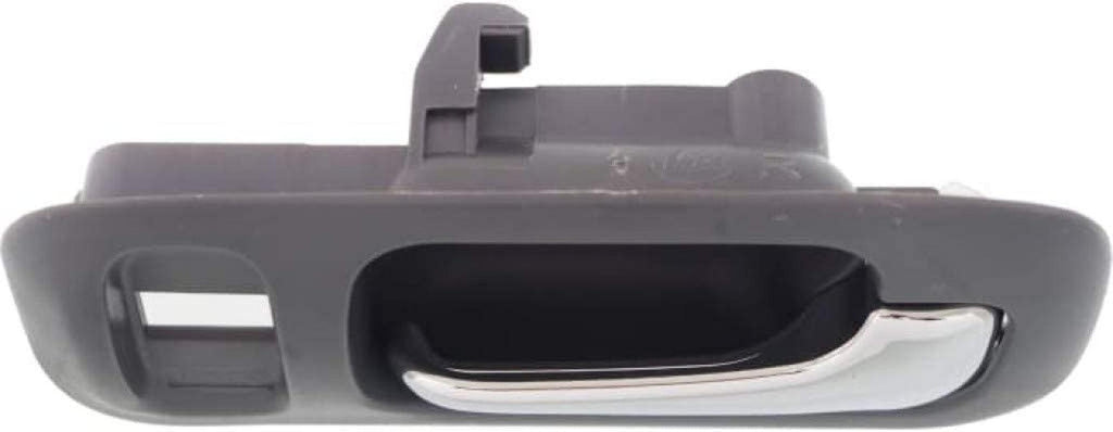 for Honda Odyssey Interior Door Handle Front, Passenger Side Gray Bezel with Chrome Lever (1995-1998) | with Door Lock Hole | Trim: LX/EX | HO1353139 | 72124SX0003ZB