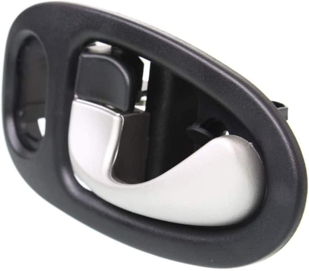 for Saturn Vue Interior Door Handle Front, Driver Side Black Bezel with Silver Lever (2002-2005) | with Door Lock Button| Trim: Base/Red Line