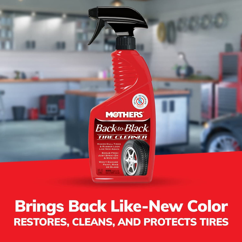 Mothers 09324 Back-To-Black Tire Cleaner, 24 Fl. Oz.