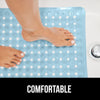 Gorilla Grip Patented Shower and Bath Mat, 35X16, Machine Washable Bathtub Mats, Extra Large Bathmat, Drain Holes and Suction Cups to Keep Floor Clean, Soft on Feet, Bathroom Accessories, Blue