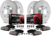 K6663 Front and Rear Z23 Carbon Fiber Brake Pads with Drilled & Slotted Brake Rotors Kit