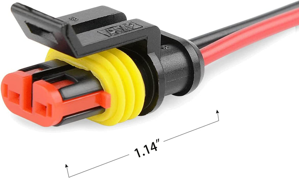 Nilight GA0007 2Pin Way 16AWG Waterproof Wire 1.5Mm Series Terminal Connector-5 Pack