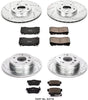 K2718 Front and Rear Z23 Carbon Fiber Brake Pads with Drilled & Slotted Brake Rotors Kit