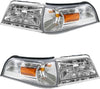 Headlight Lamp Parking Marker Corner Light LH RH 4 Piece Kit for Grand Marquis