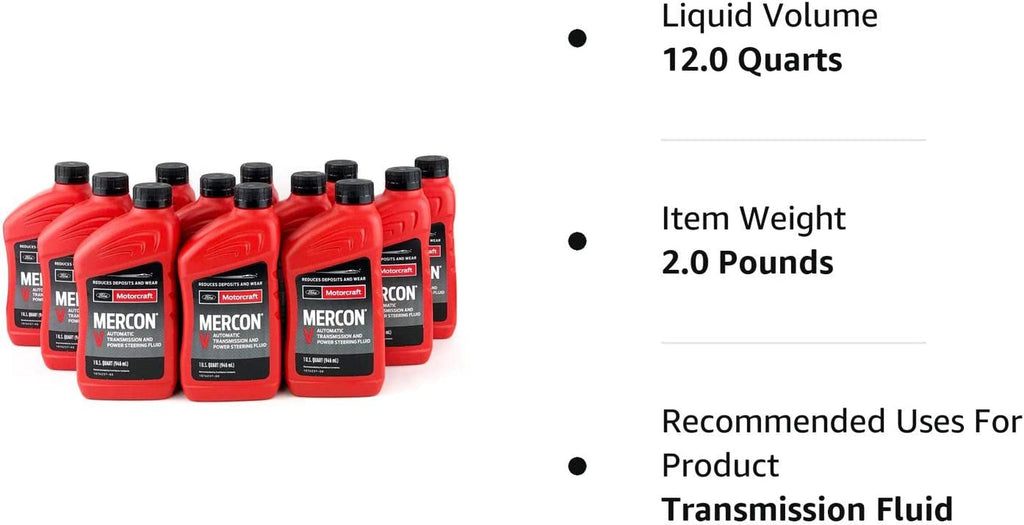 Motorcraft XT5QMC Mercon V Automatic Transmission Fluid - Case of 12 Quarts