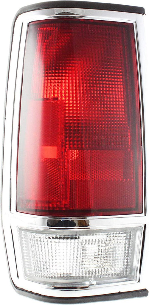 Tail Light Compatible with NISSAN PICKUP 1985-1986 LH Lens and Housing with Chrome Trim