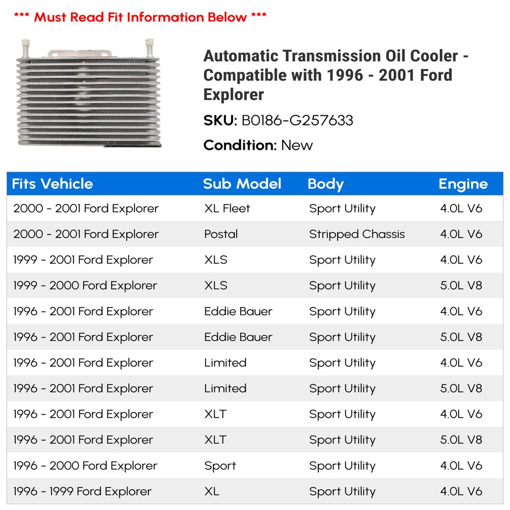 Automatic Transmission Oil Cooler - Compatible with 1996 - 2001 Ford Explorer 1997 1998 1999 2000