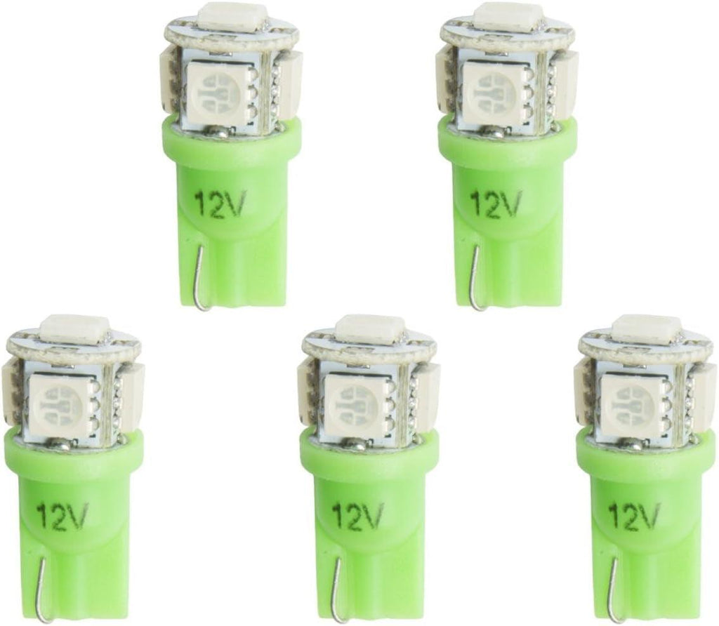 LED BULB, REPLACEMENT, T3 WEDGE, GREEN, 5 PACK