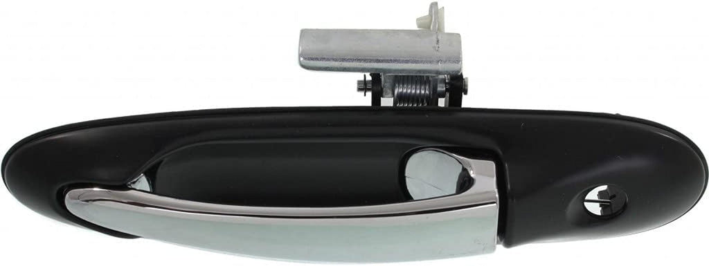 for Lincoln Town Car Exterior Door Handle Front, Driver Side Primed Bezel with Chrome Lever (2003-2011) | with Key Hole | Trim:All Submodels | FO1310163 | 6W1Z5422405AA