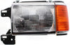 Headlight Assembly Compatible with 1987-1991 Ford F-150 / F-250 / F-350 / Bronco Halogen, with Side Marker Lamp, with Chrome Trim, Set of 2, Driver and Passenger Side