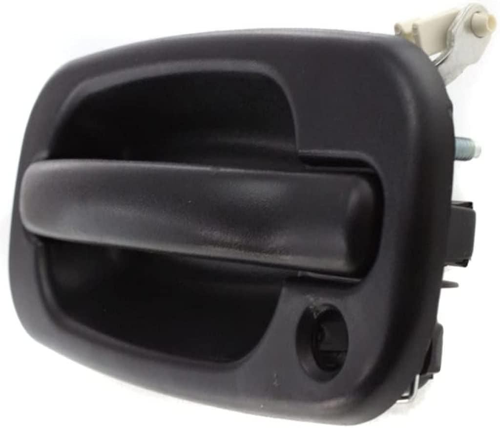 for Chevy Silverado 2500 Exterior Door Handle Front Driver Side Textured Black 1999-2004 | with Key Hole | Trim: Ls/Lt/Base | GM1310129 | 15034985