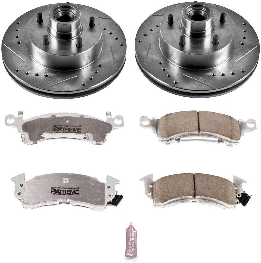 K2580-26 Front Z26 Carbon Fiber Brake Pads with Drilled & Slotted Brake Rotors Kit