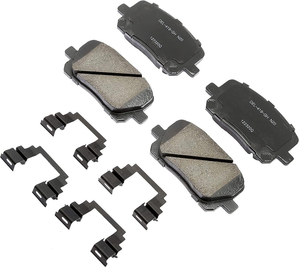 Gold 17D923CHF1 Ceramic Front Disc Brake Pad Kit with Clips