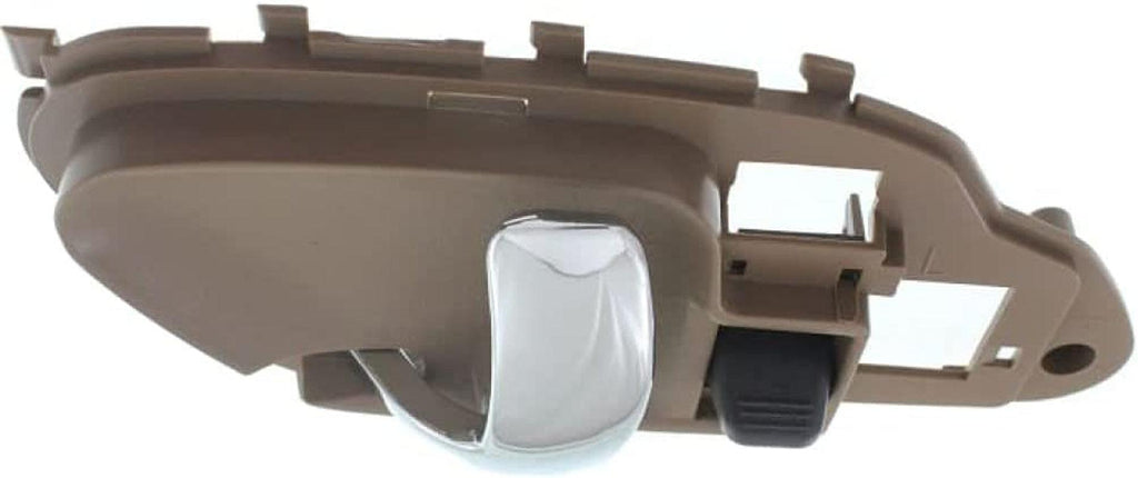 for GMC C1500 Suburban Interior Door Handle Front or Rear Driver Side Beige Bezel W/Chrome Lever 1995-1999 | W/Door Lock Button